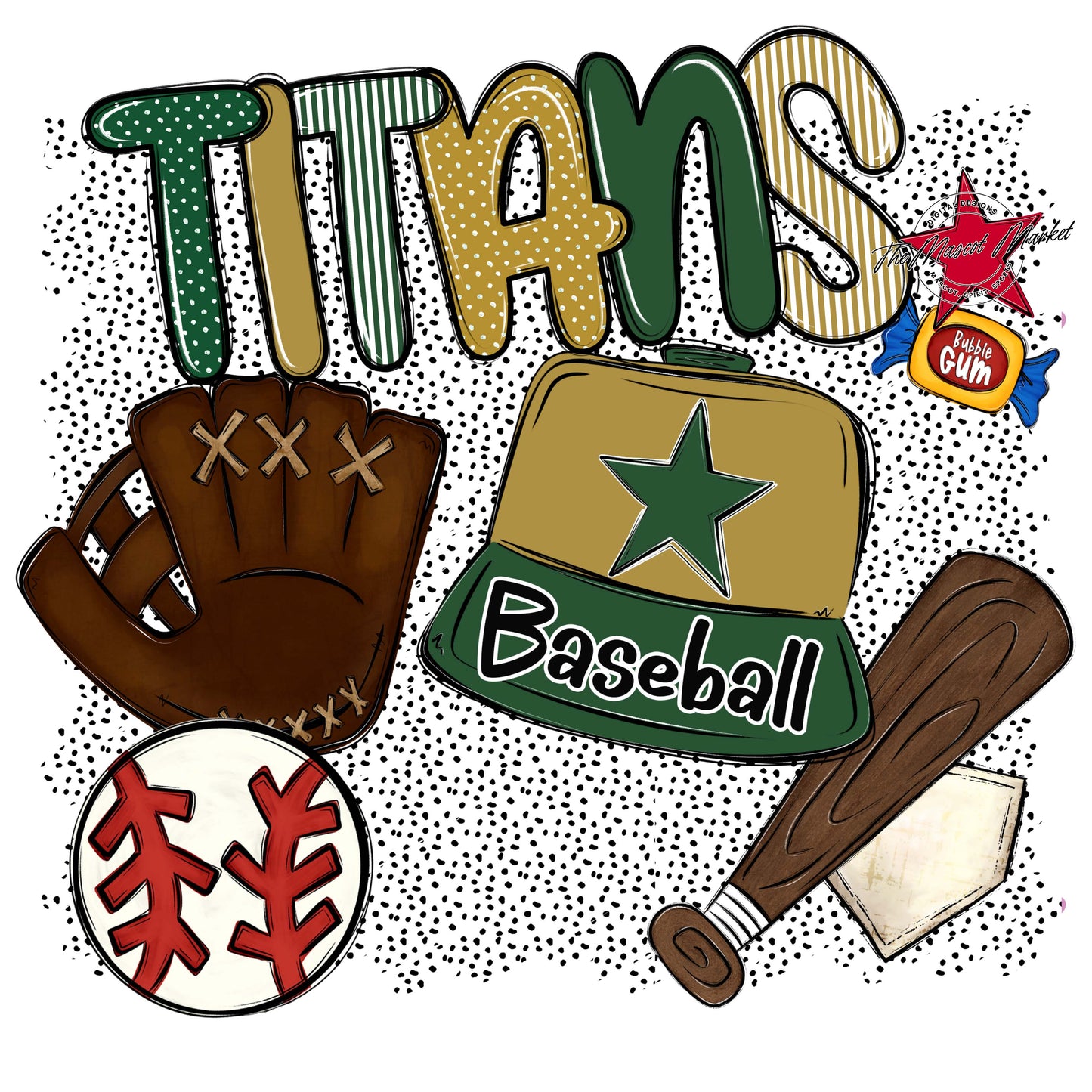 Titans Baseball Spirit-Green & Gold
