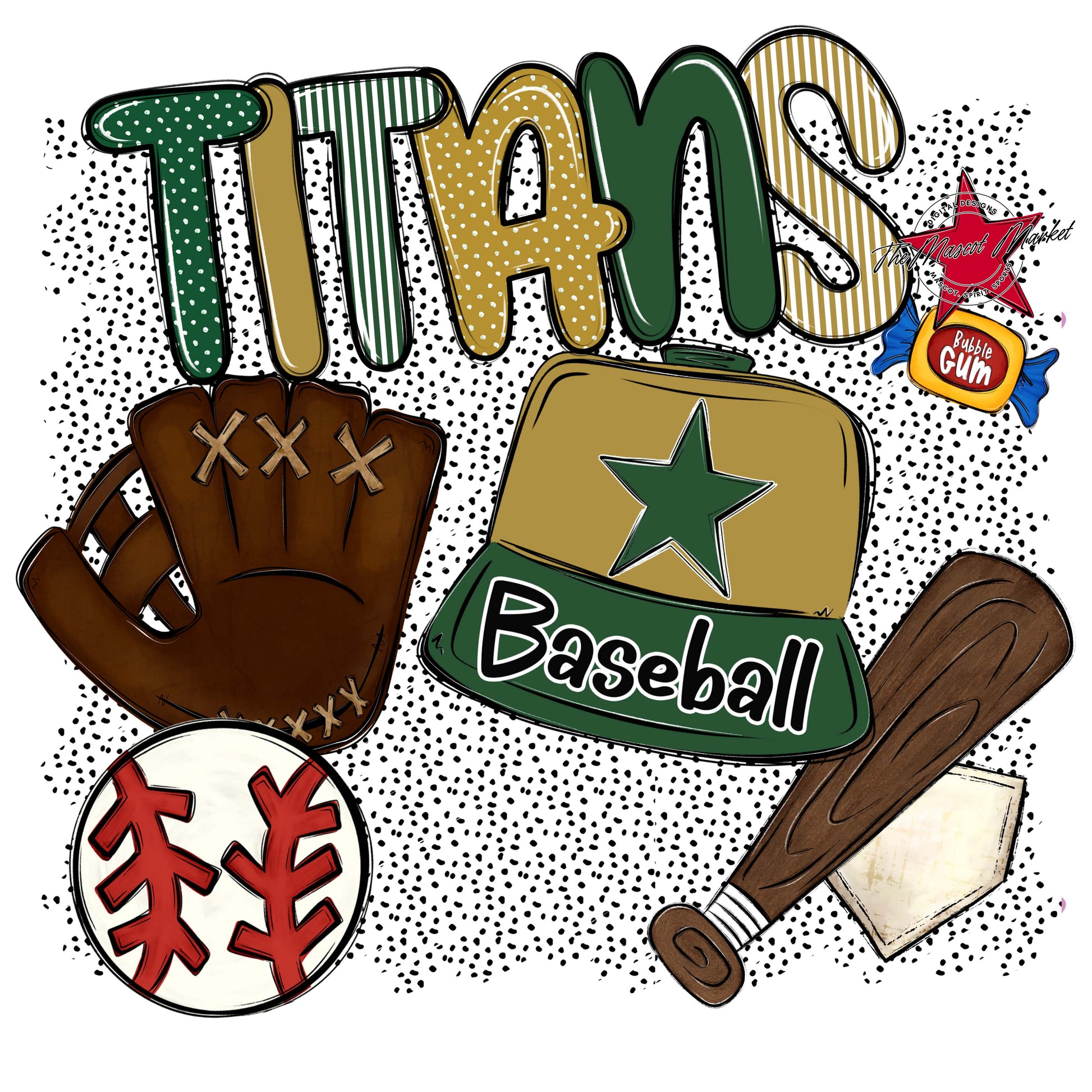 Titans Baseball Spirit-Green & Gold