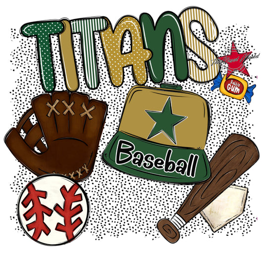 Titans Baseball Spirit-Green & Gold