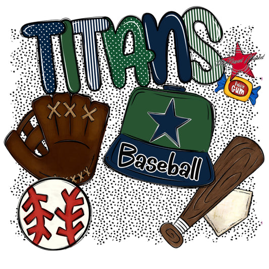 Titans Baseball Spirit-Navy & Green