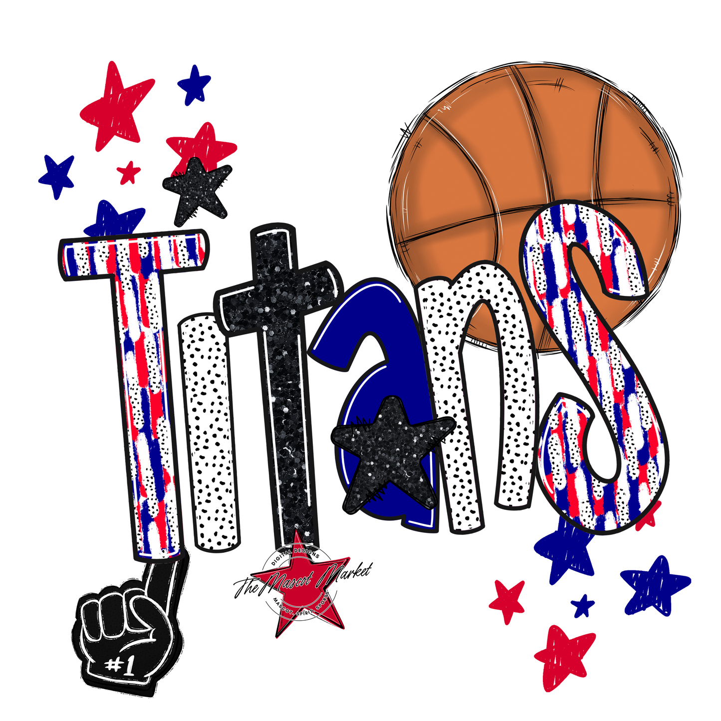 Titans Basketball Scrape-Blue-Red