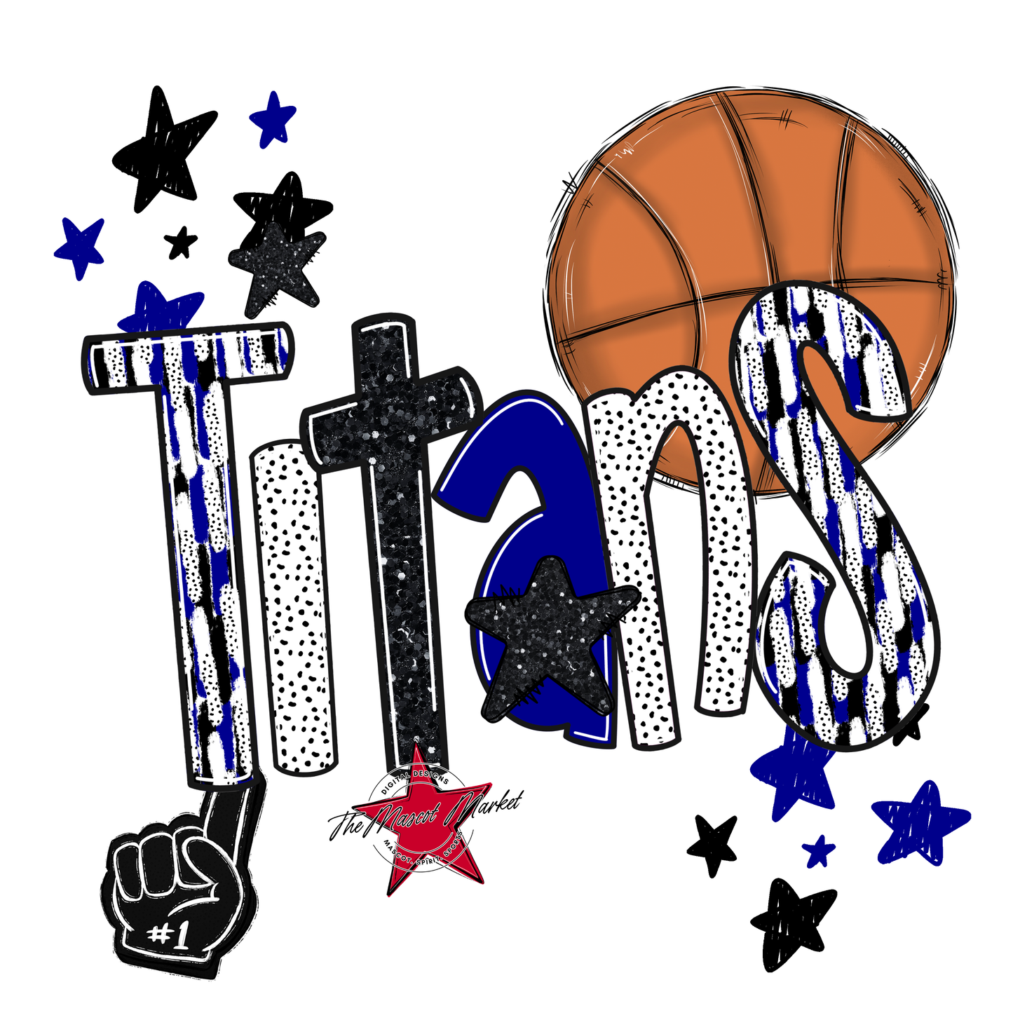 Titans Basketball Scrape-Blue