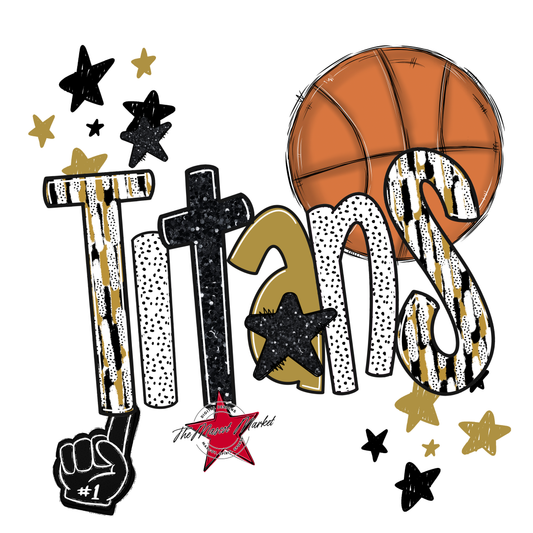 Titans Basketball Scrape-Gold
