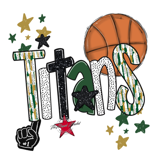 Titans Basketball Scrape-Green-Gold
