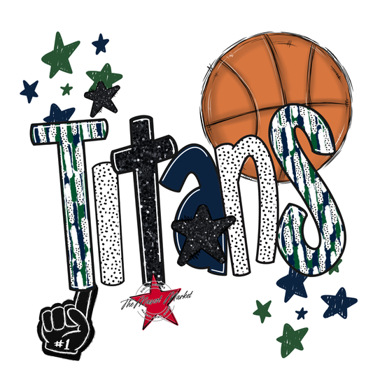 Titans Basketball Scrape-Navy-Green
