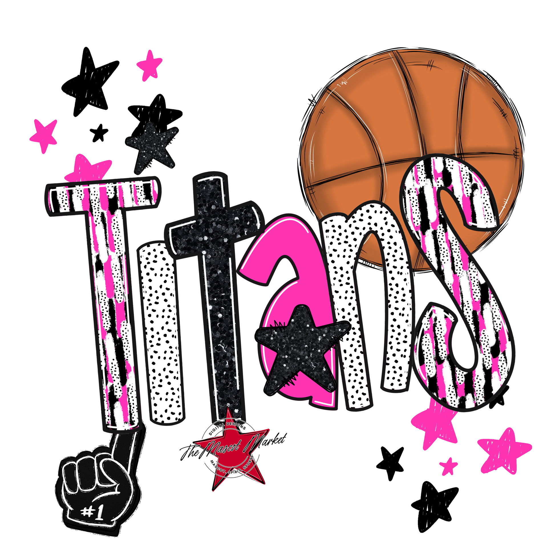 Titans Basketball Scrape-Pink
