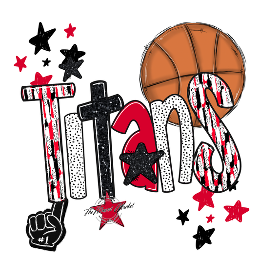 Titans Basketball Scrape-Red