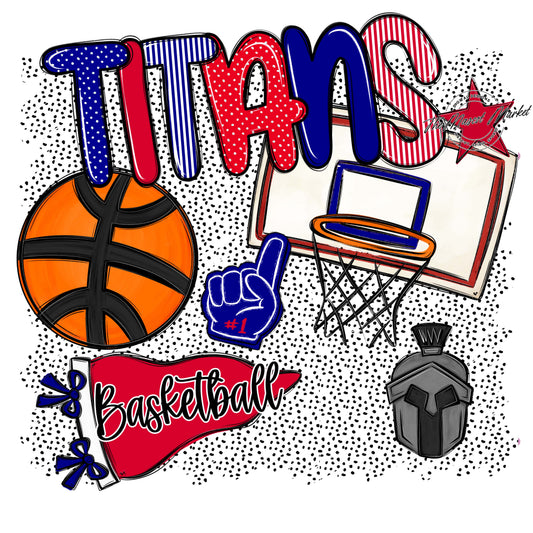 Titans Basketball Spirit-Blue & Red