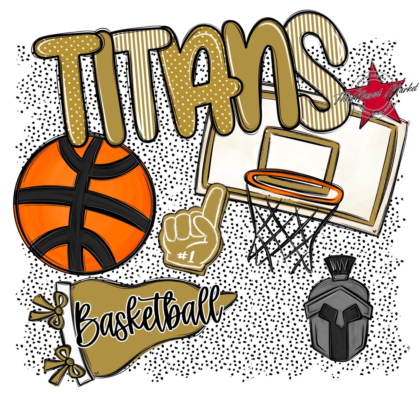 Titans Basketball Spirit-Gold