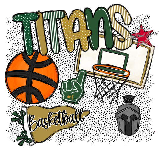 Titans Basketball Spirit-Green & Gold