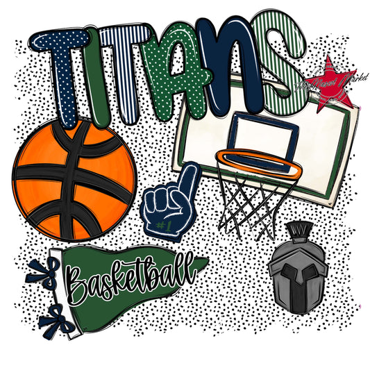 Titans Basketball Spirit-Navy & Green