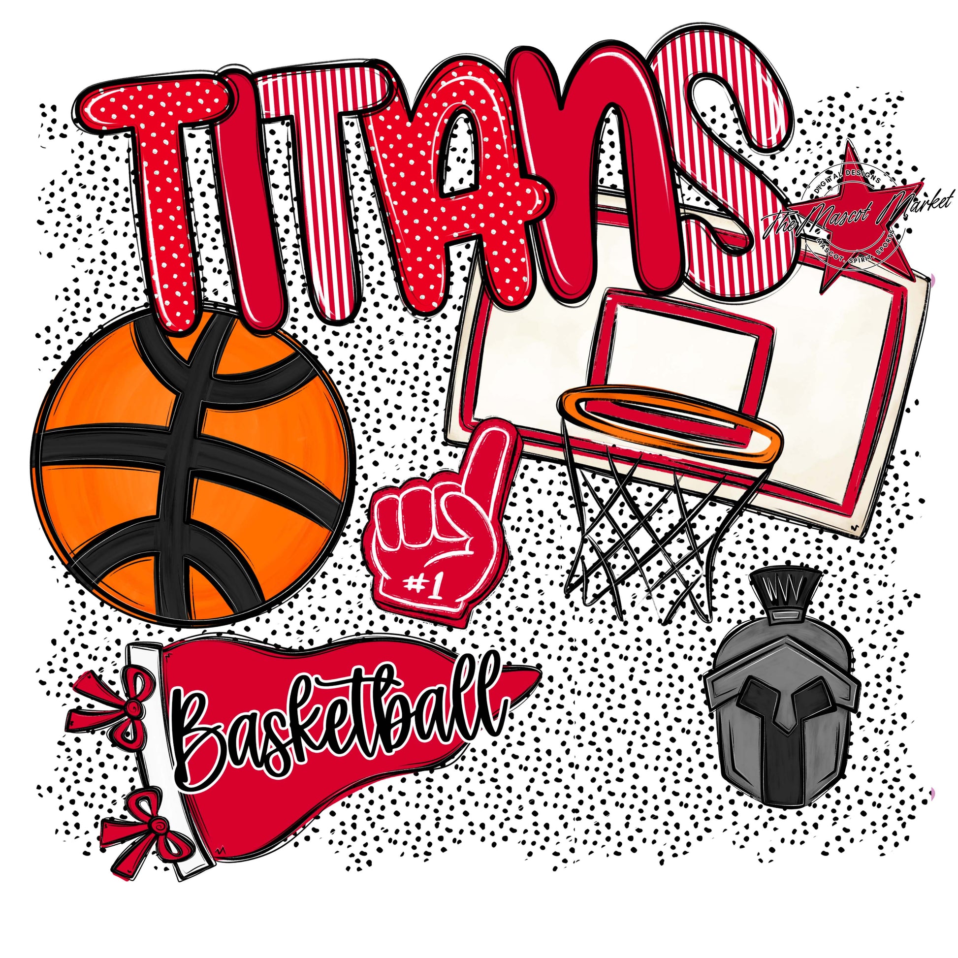 Titans Basketball Spirit-Red