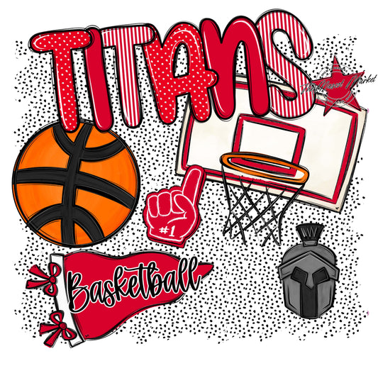 Titans Basketball Spirit-Red