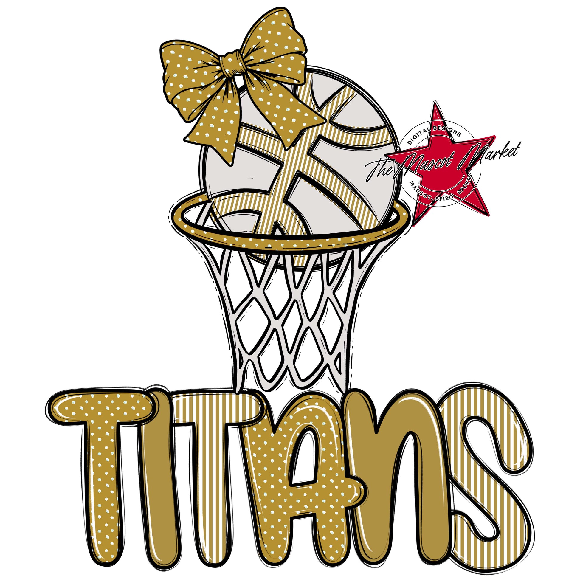 Titans Basketball Spirit Design-Gold