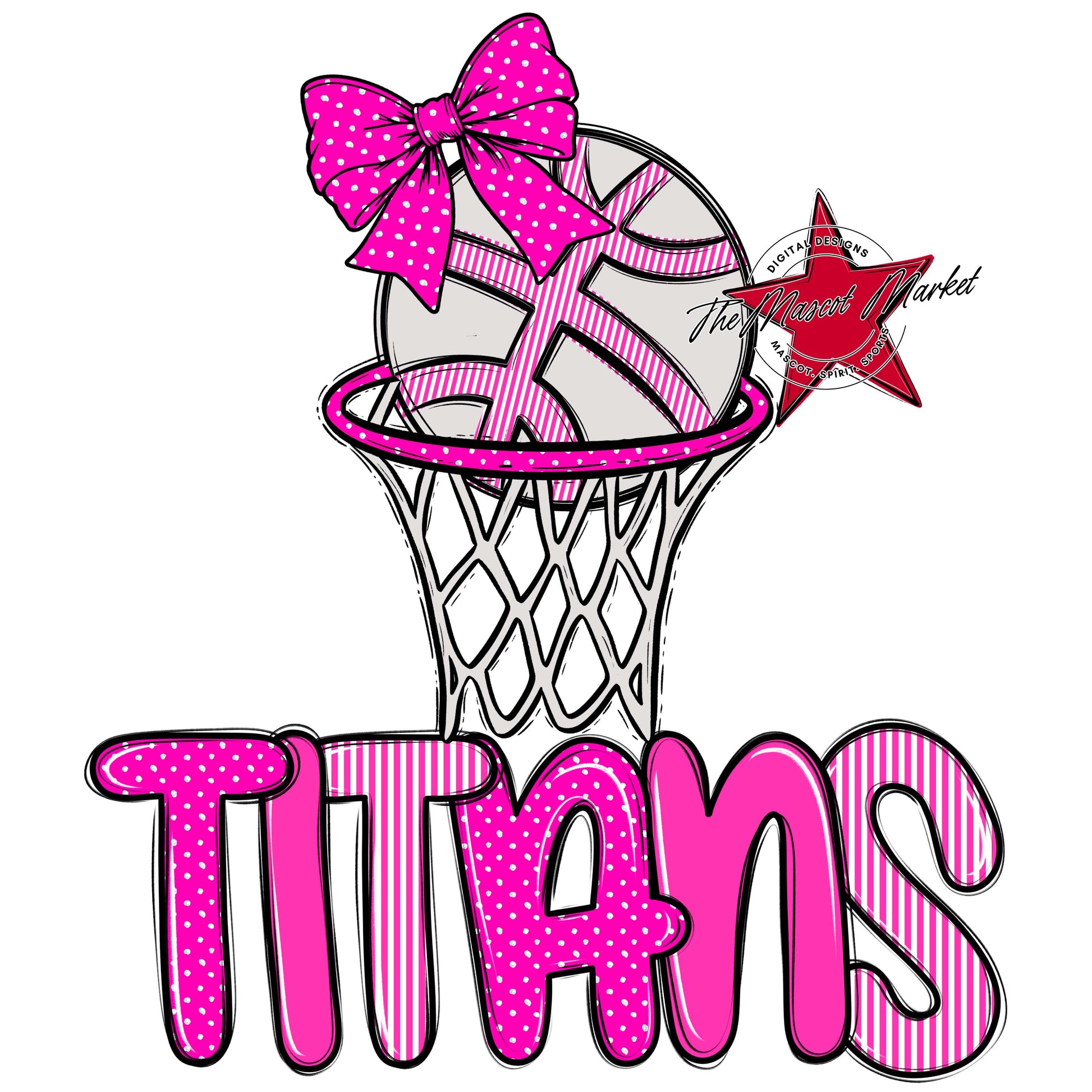 Titans Basketball Spirit Design-Pink
