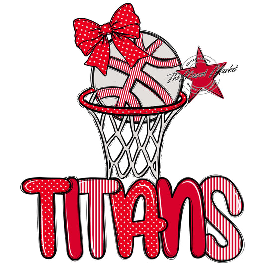 Titans Basketball Spirit Design-Red