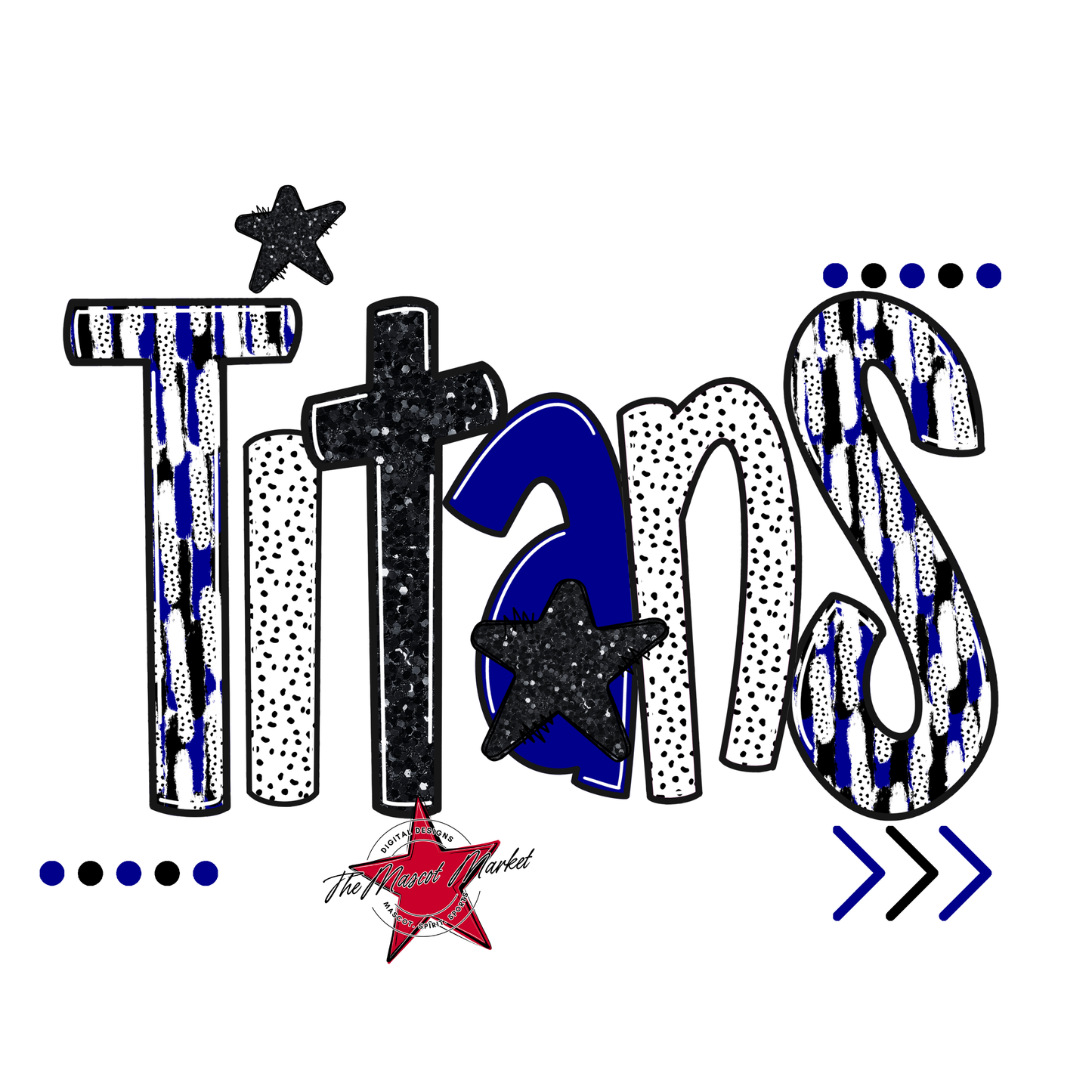 Titans Brushstroke Alpha w Arrows-Blue