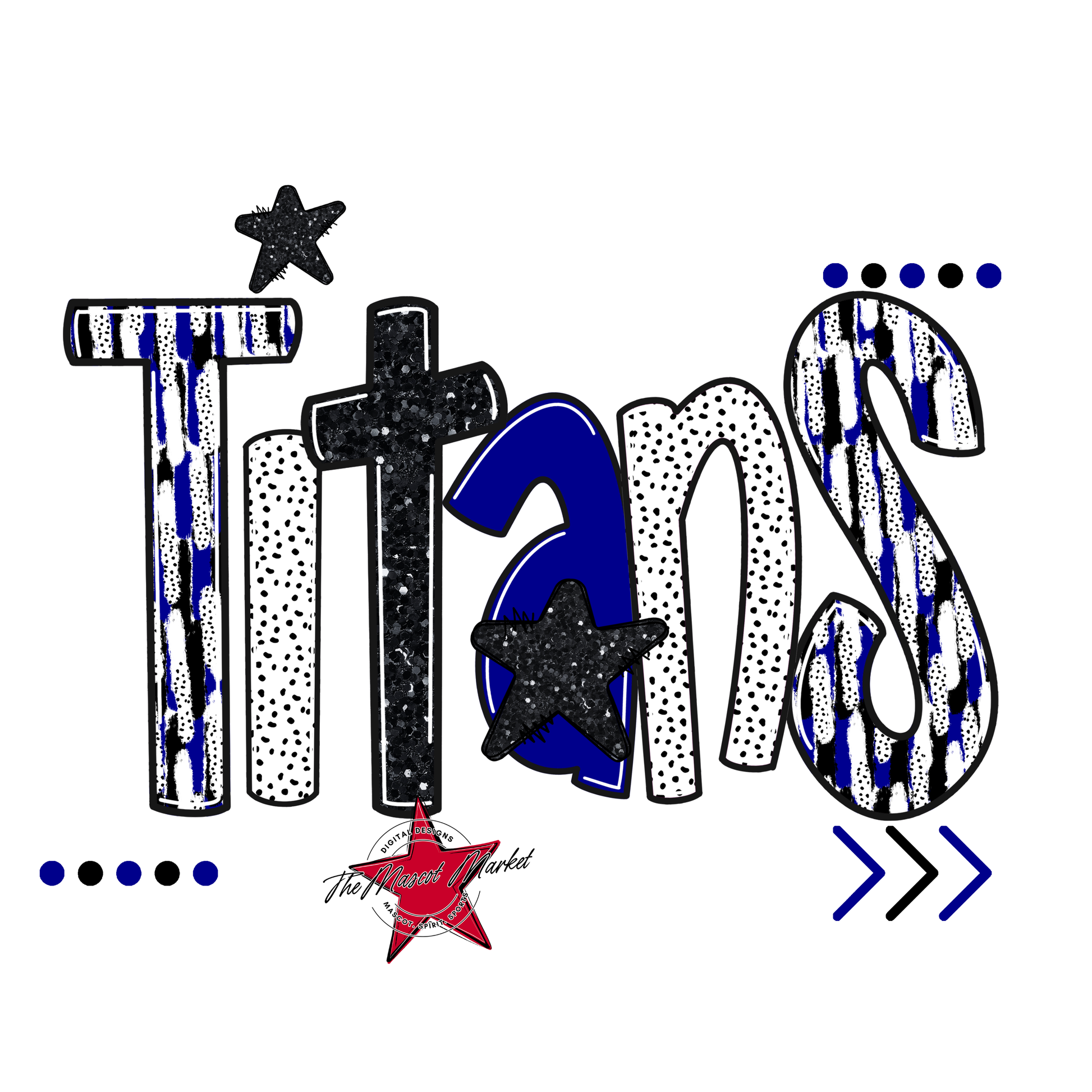 Titans Brushstroke Alpha w Arrows-Blue