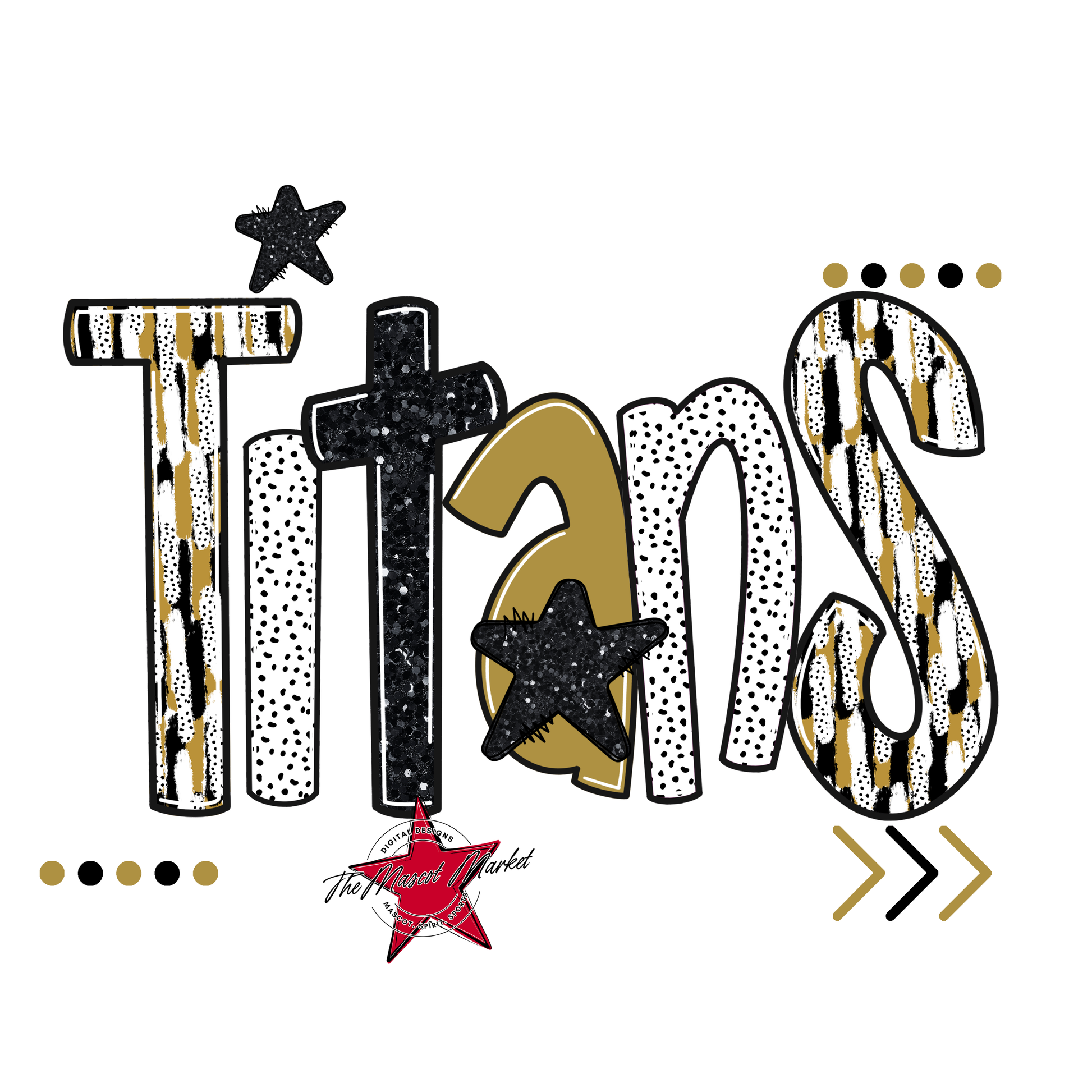 Titans Brushstroke Alpha w Arrows-Gold
