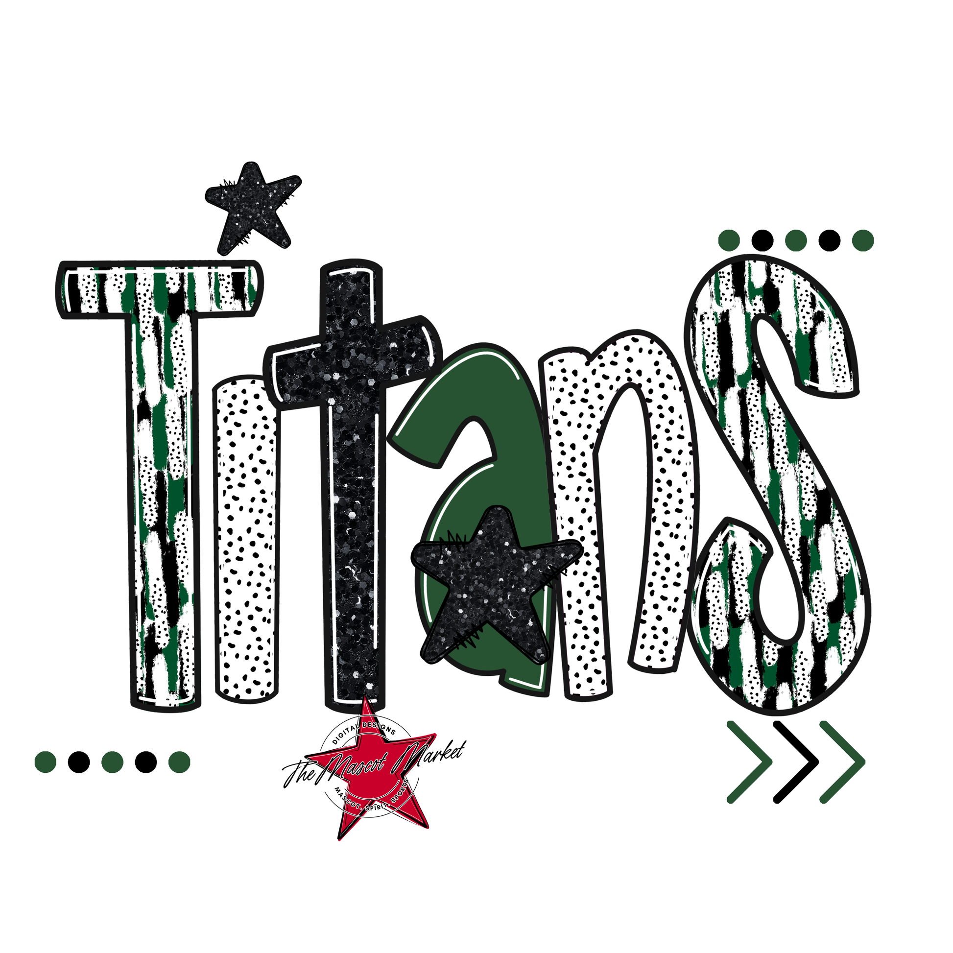 Titans Brushstroke Alpha w Arrows-Green