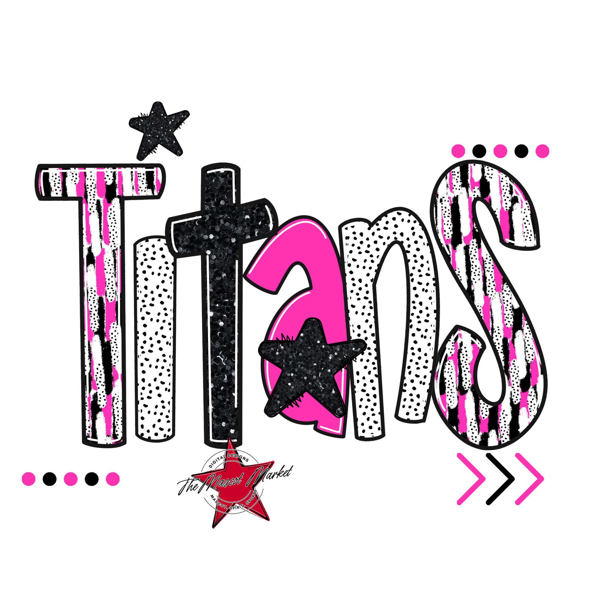Titans Brushstroke Alpha w Arrows-Pink