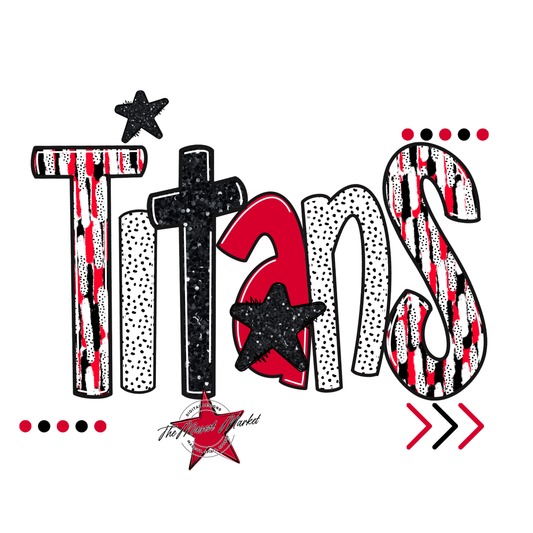 Titans Brushstroke Alpha w Arrows-Red