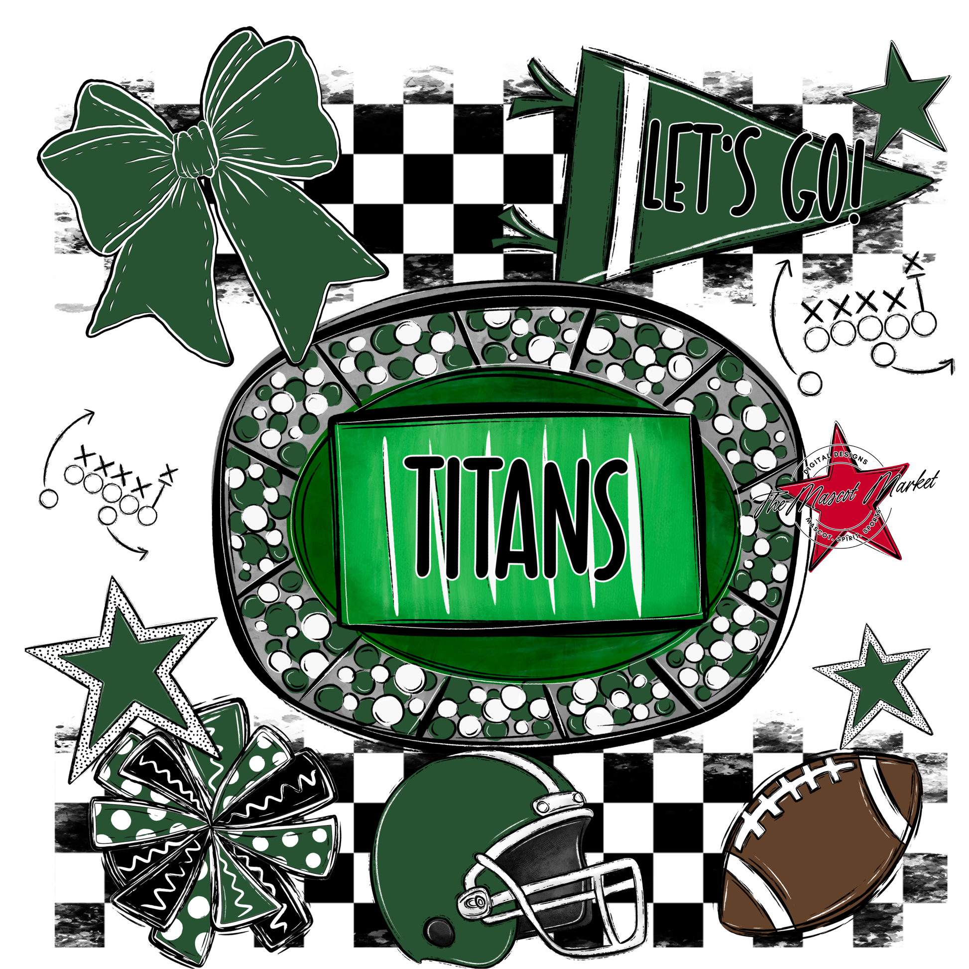 Titans Checkers Spirit Design-Green