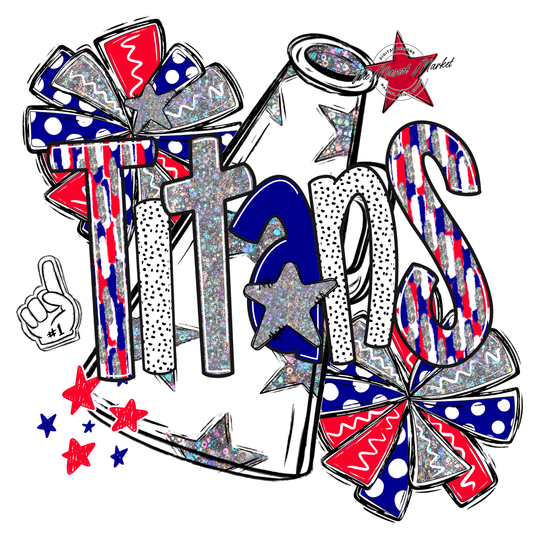 Titans Cheer Megaphone Scrape-Blue-Red