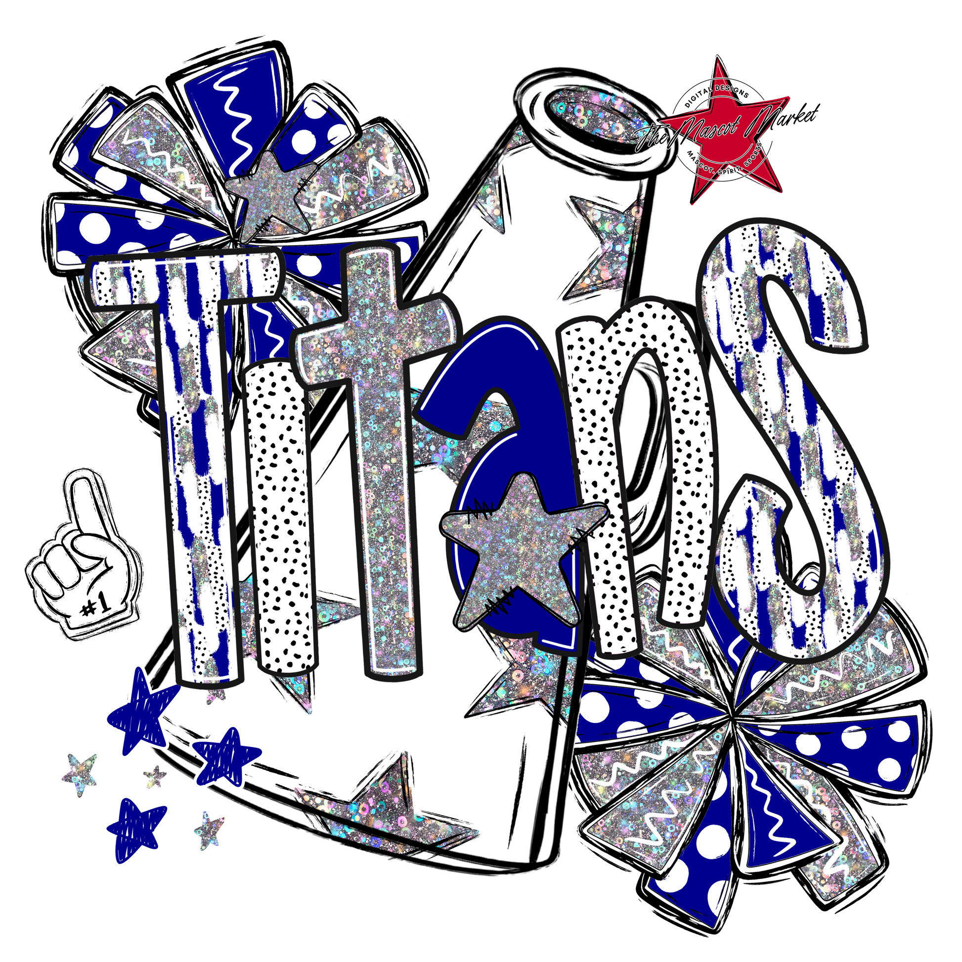 Titans Cheer Megaphone Scrape-Blue