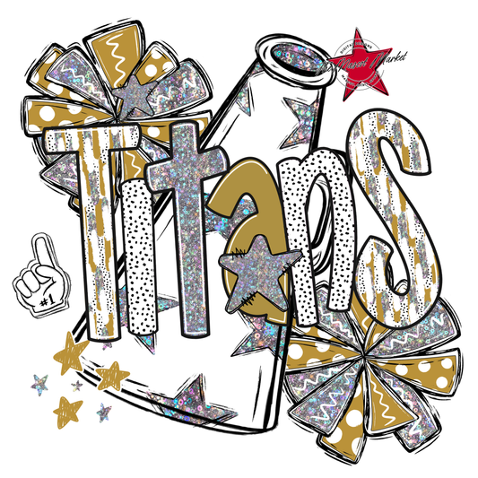 Titans Cheer Megaphone Scrape-Gold