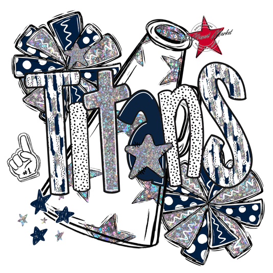 Titans Cheer Megaphone Scrape-Navy