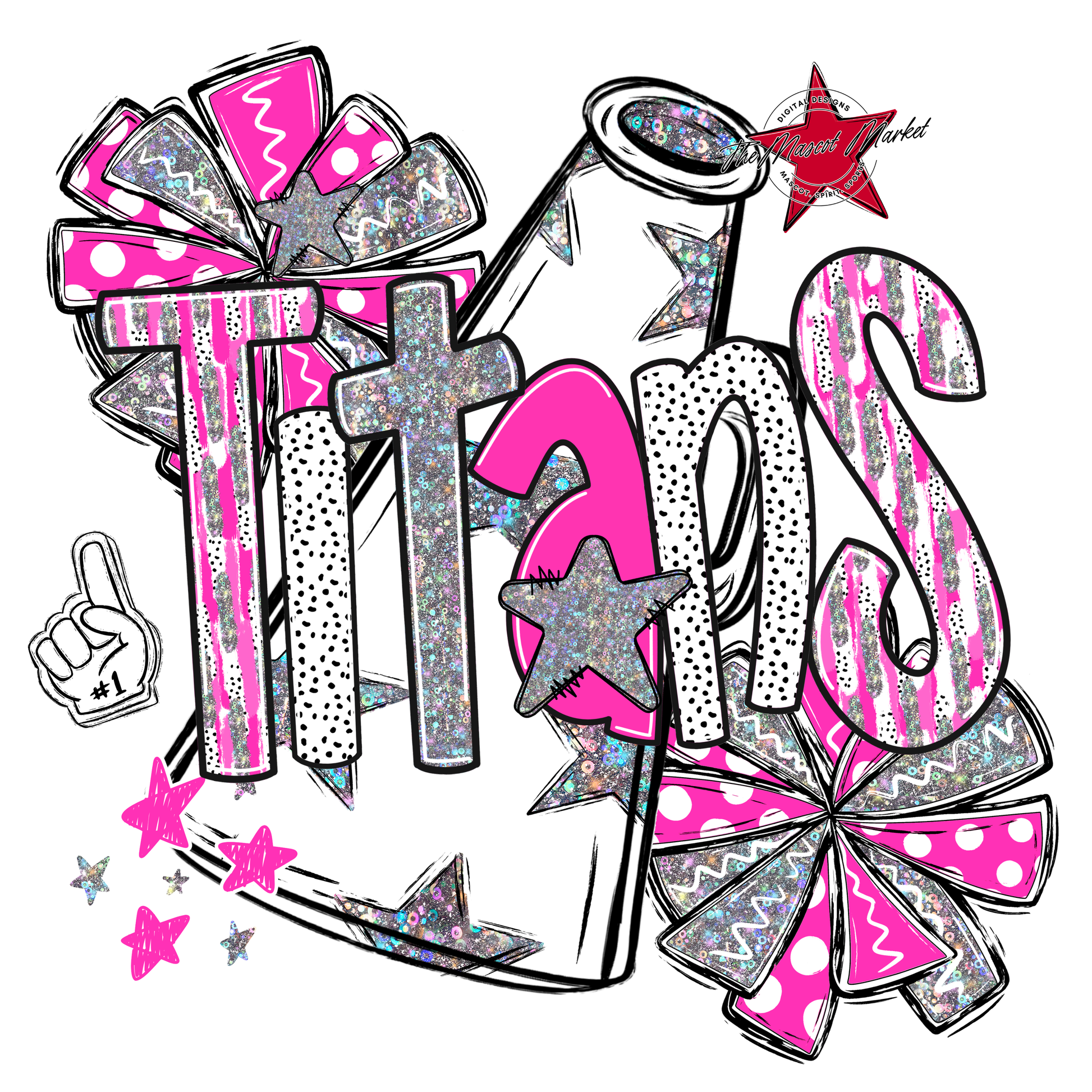 Titans Cheer Megaphone Scrape-Pink