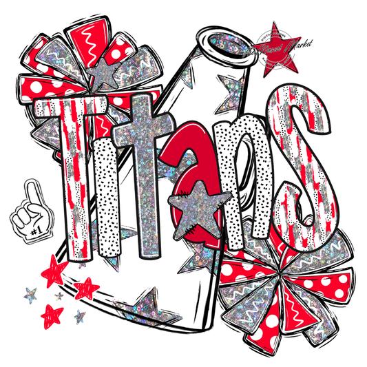 Titans Cheer Megaphone Scrape-Red
