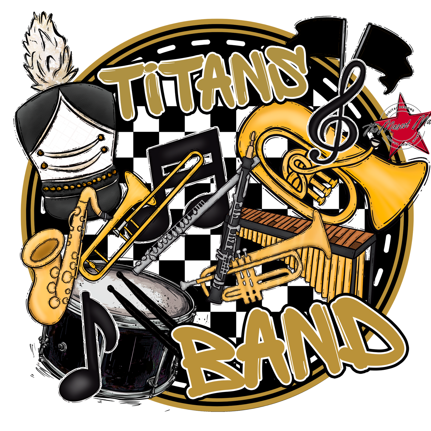 Titans Circle Band Design-Gold