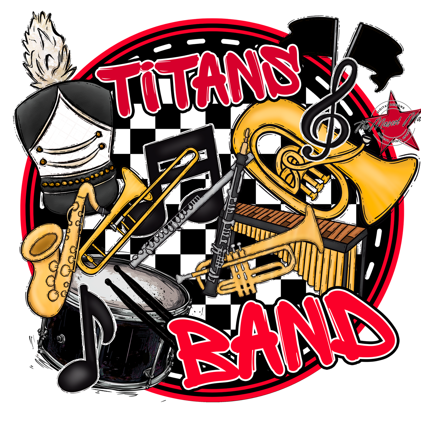 Titans Circle Band Design-Red