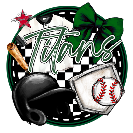 Titans Circle Baseball Design-Green