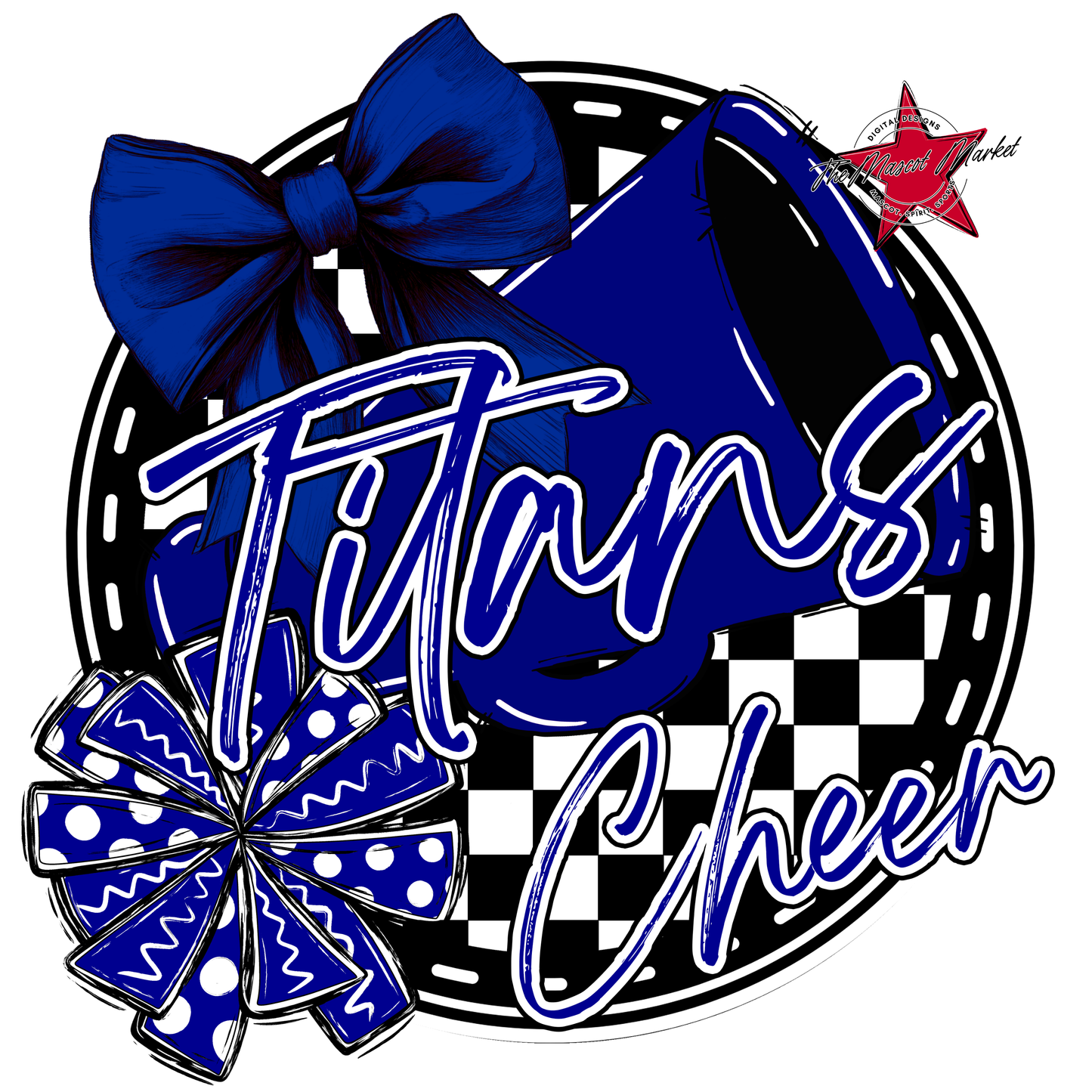 Titans Circle Cheer Design-Blue