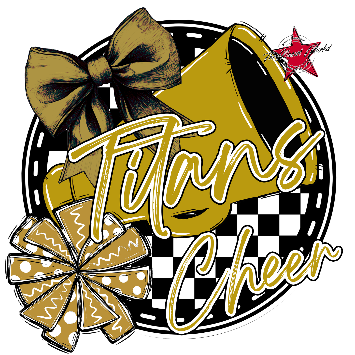 Titans Circle Cheer Design-Gold