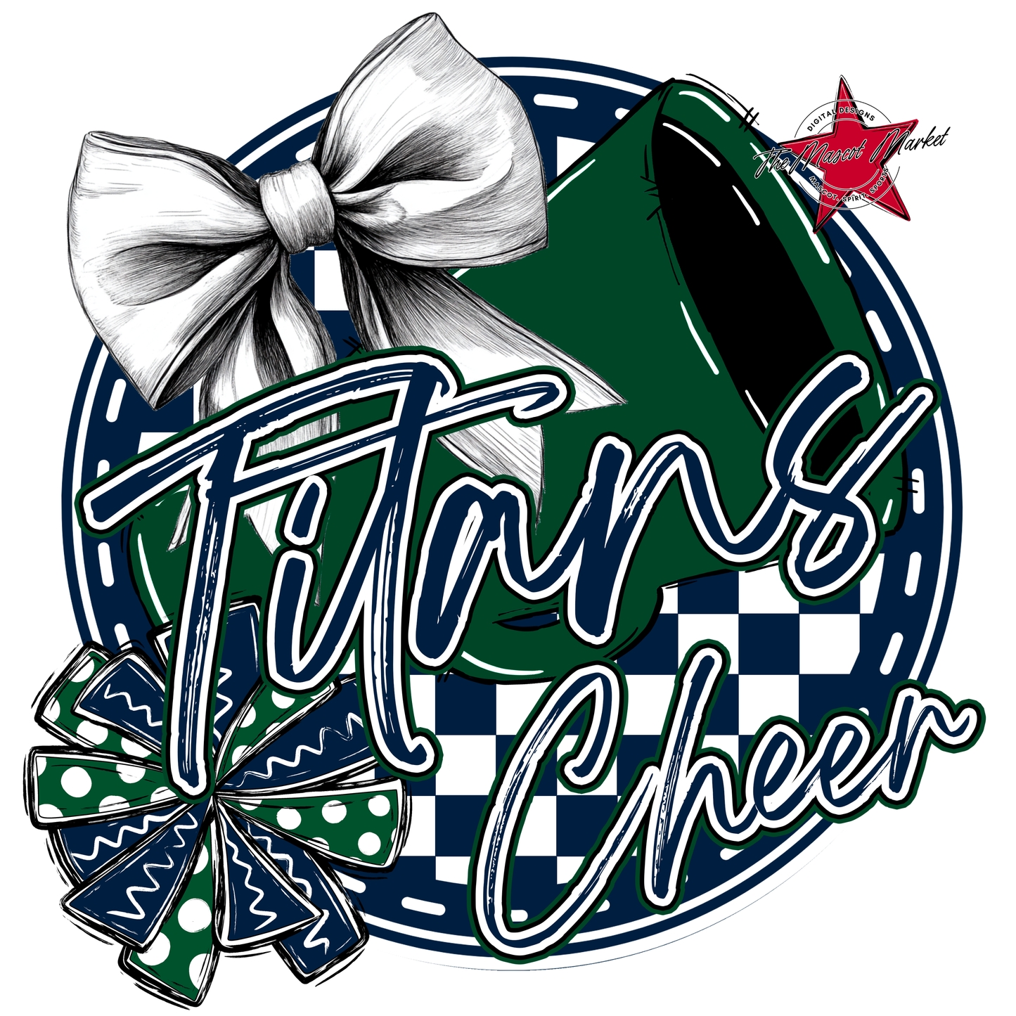 Titans Circle Cheer Design-Navy-Green