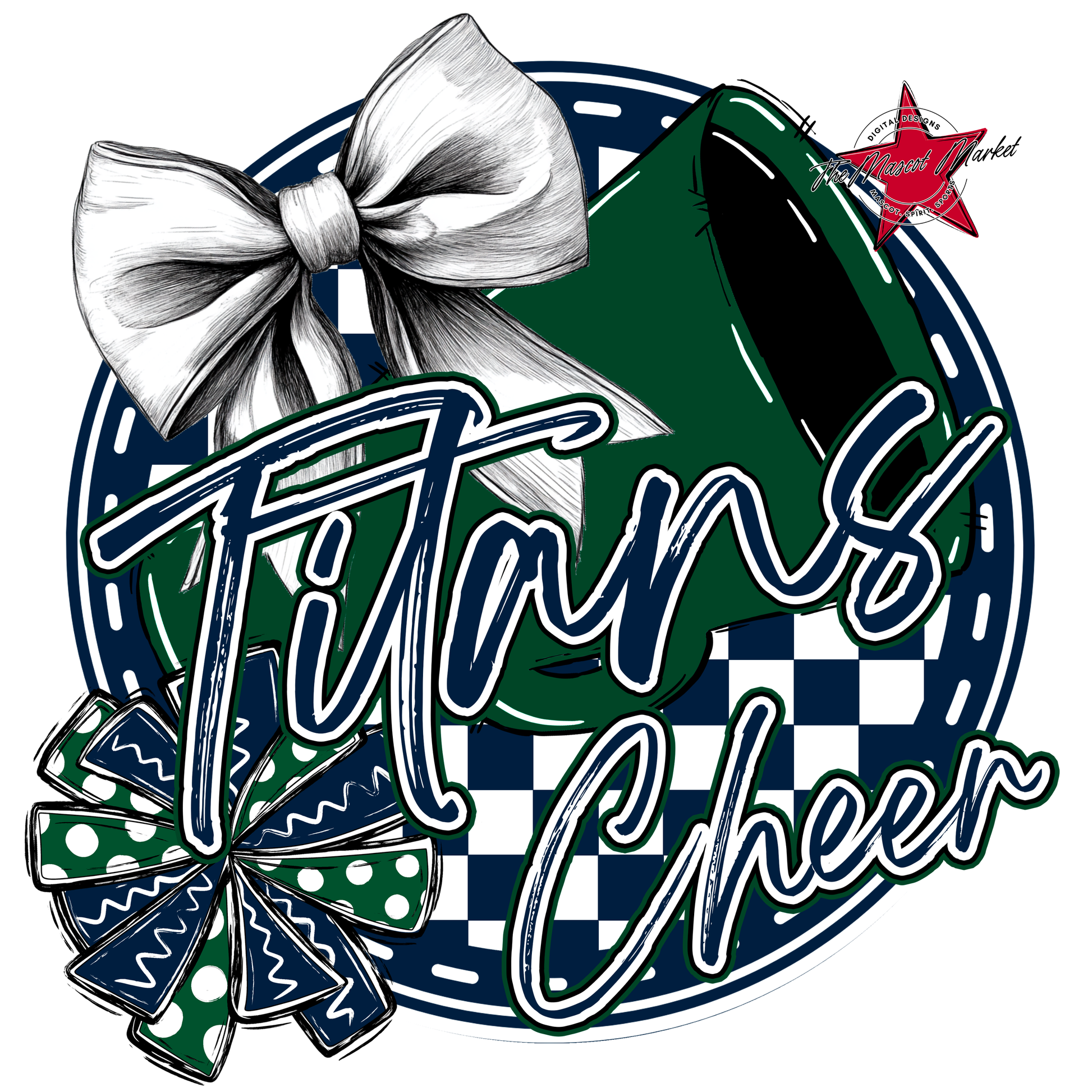 Titans Circle Cheer Design-Navy-Green
