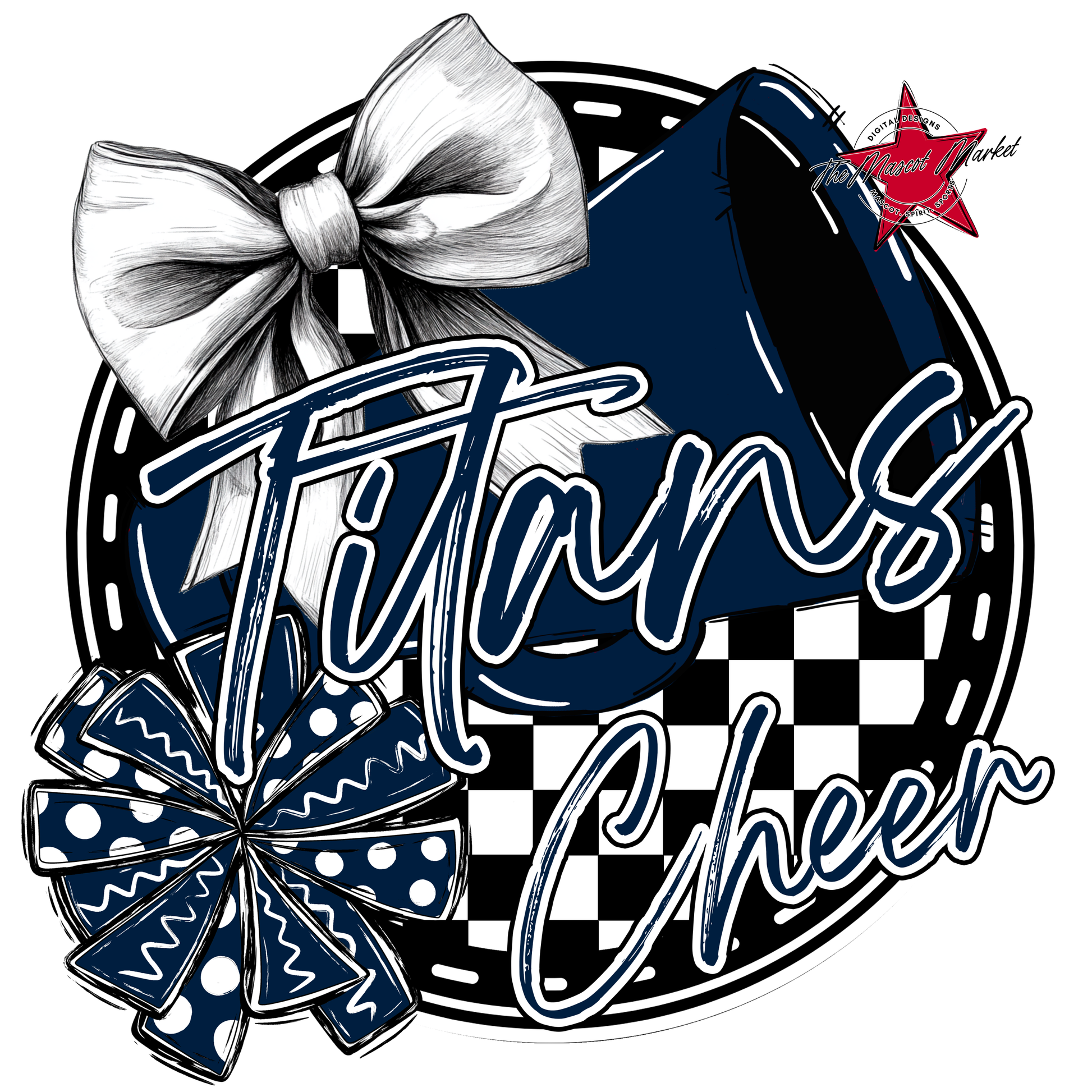 Titans Circle Cheer Design-Navy