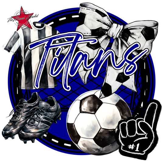 Titans Circle Soccer Design-Blue
