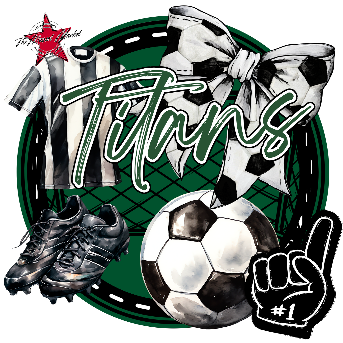 Titans Circle Soccer Design-Green