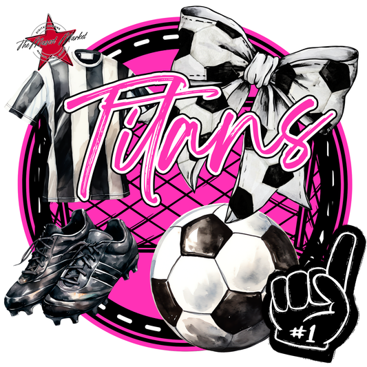 Titans Circle Soccer Design-Pink