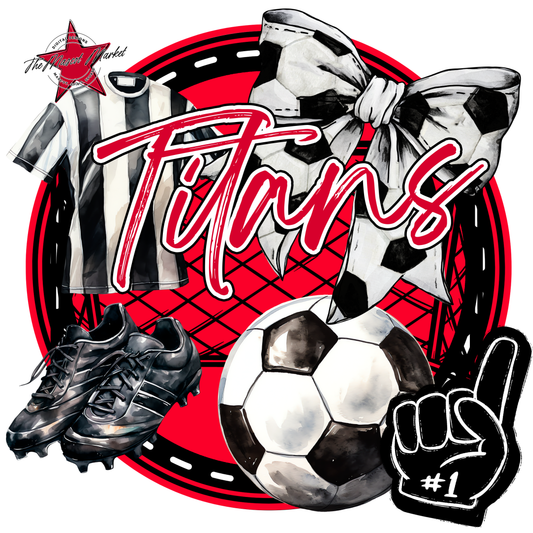 Titans Circle Soccer Design-Red