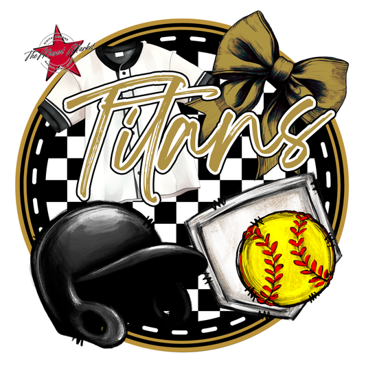Titans Circle Softball Design-Gold
