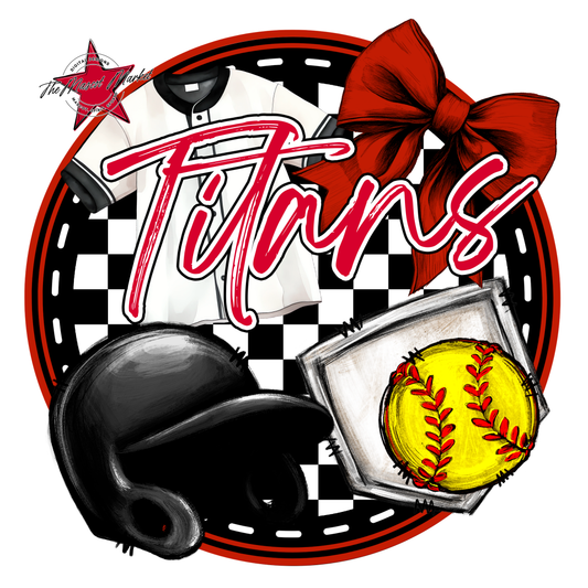 Titans Circle Softball Design-Red