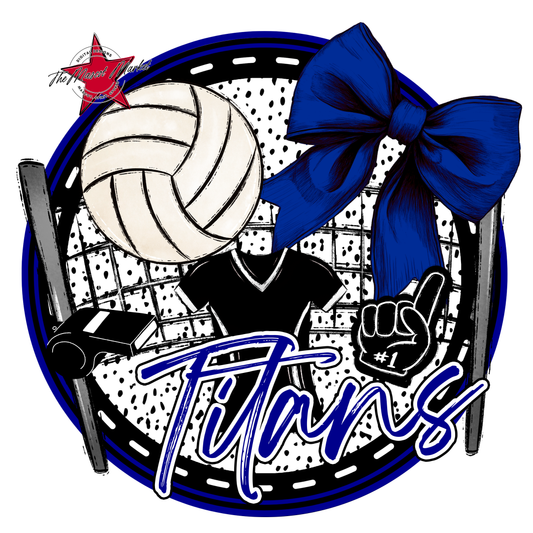 Titans Circle Volleyball Design-Blue