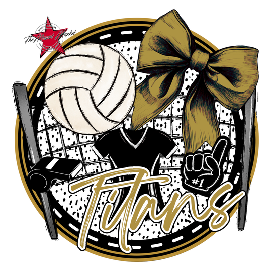 Titans Circle Volleyball Design-Gold