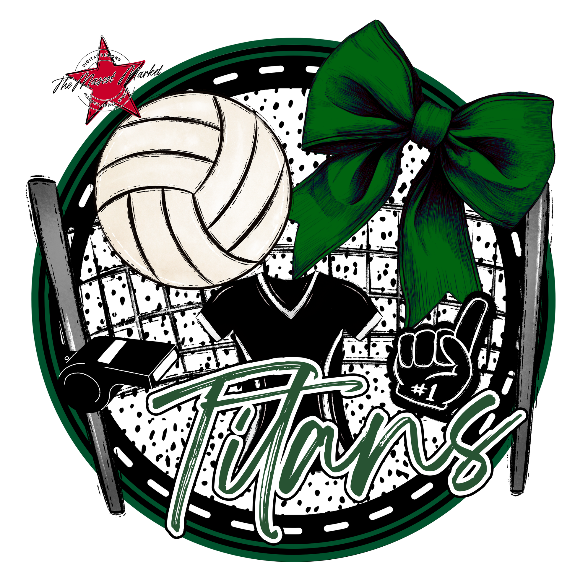 Titans Circle Volleyball Design-Green